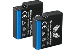 SK GAMES 2X SK akumulator zastępczy do GoPro | 1260 mAh | Go Pro Hero 2018 Hero 5 Hero 6 Hero 7 Black AABAT-001 AHDBT-501 CS-GDB501MX Hero2018 Hero6 Hero7