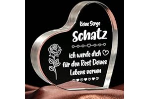 ELEQUAINT Jahrestag Geschenk für Sie, Geschenk für Freundin, Geburtstagsgeschenk Valentinstag Jubiläumsgeschenk für Frauen, Ich Liebe Dich Geschenke für Sie Ehefrau - Herzförmige Briefbeschwerer