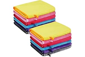 GRBAIN Microfaser Waschlappen Kinder Frottee Waschlappen Mikrofaser Waschlappen Gesicht Waschhandschuh Kinder Microfaser Handtücher Mikrofaser Handtuch Waschlappen Baby für Bad SPA 12 Stücke