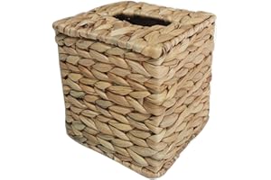 Qinlenyan Housse de boîte à mouchoirs en style ferme - Conteneur à mouchoirs tissé à la main - Porte-mouchoirs en osier - Distributeur de serviettes pour table, salle de bain, bureau - Rustique Brun