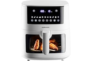 Mellerware - Frytkownica bezolejowa Crunchy XL 7L | 1650W | 11 Predefiniowanych menu | Air Fryer 80-200º | Non-stick | Programowalny zegar | Nadaje się do zmywarki | Frytkownica powietrzna bez