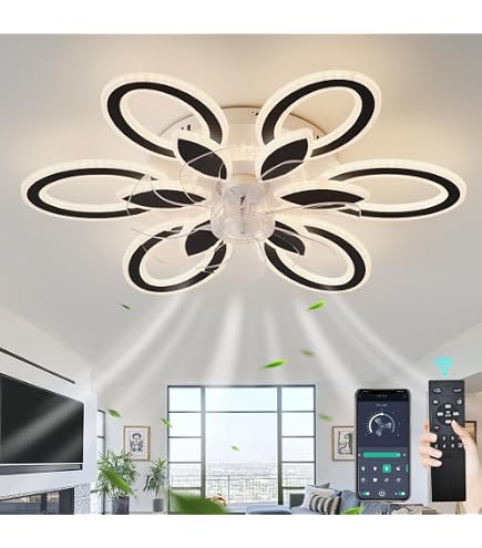 Luce a soffitto a LED dimmerabile con moderno telecomando a 6 anelli