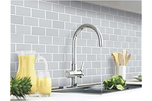 Yoillione 10 Sheets Peel and Stick Wall Tiles Backsplash for Kitchen and Bathroom, 3D Stick on Tiles Metro Subway Tile Self Adhesive Tile Stickers Grey