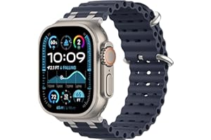 Astorgos Correas Ocean Compatible con Apple Watch Ultra 3/2/1 49mm, S11/S10 46mm,9/8/7 45mm, SE3/SE2/SE/6/5/4 44mm,3/2/1 42mm, Correa de Reloj Deportiva con Conector Metálico para Hombre Mujer