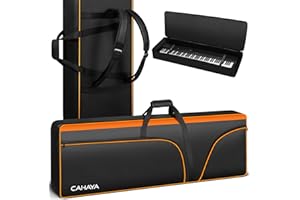 CAHAYA 88 Key Keyboard Bag Electric Keyboard Piano Soft Bag Portable 600D Oxford Cloth 12 mm Thick Padded Case Gig with Side Handles and Adjustable Shoulder Straps CY0327