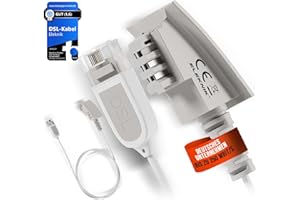 Eleknik - DSL Kabel | 2m, Weiß – High-Speed VDSL 250 MBit/s, TAE-F zu RJ45, Robustes Internetkabel, Mit Galvanischer Signatur, Für Router an Telefondose, Speedport & Fritzbox