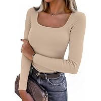 Hotouch Langarmshirts Für Damen – Figurbetontes Basic Top Aus Rippstoff