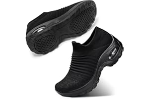 STQ Slip on Womens Trainers with Arch Support Non Slip Work Shoes for Women Comfortable