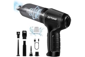 ‎SYTUNG SYTUNG Mini Odkurzacz Ręczny Akumulator 19000Pa Bezprzewodowy Odkurzacz Ręczny Akumulator Odkurzacz 3 w 1 Wielofunkcyjne Silniki Bezszczotkowe Regulowana moc (Czarny)