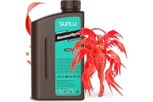 SUNLU Standard 3D Printer Resin Transparent, 405nm UV Fast Curing Photopolymer Rapid 3D Resin, 3D Printing Resin for LCD/DLP/SLA, Low Shrinkage and Fast Curing, 1000G Resin, 1KG Clear Red
