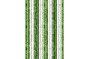 Arsvita Flauschvorhang 80x200 cm in Unistreifen grün - weiß, Perfekter Insekten- und Sichtschutz für Ihre Balkon- und Terrassentür, viele Farben