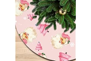 Coonoor Weihnachtsbaum Decke - Rosa Weihnachtsbaum des Weihnachtsmannes Weihnachtsbaum Unterlage Deko,122cm Weihnachtsbaum Rock Rund Tannenbaum Decke für Christbaumständer Teppich Deko Bodendekoration