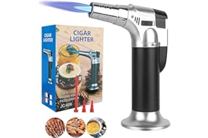 ‎CTDMJ Butane Torch, Refillable Culinary Blow Torch Double Fire Cooking Torch and Small Adjustable Flame Kitchen Torch for Creme Brulee, Baking BBQ(Butane Fuel Not Included)