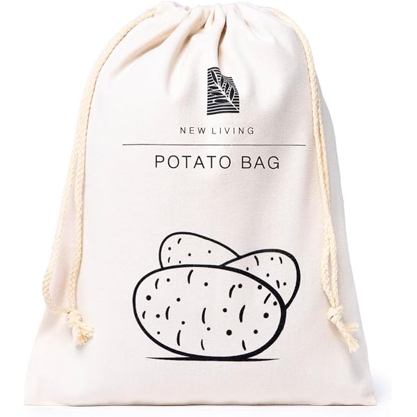 Sac à Pommes De Terre Et Oignons En Lin Coton - Taille 26x38cm - Écologique