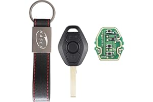 KASER Llave Mando Coche con Tarjeta Electrónica 2 Botones Compatible para BMW Serie 1 2 3 E38 E39 E46 (ID44 315/433 MHz Chip PCF7935) Transponder Lista para Codificación