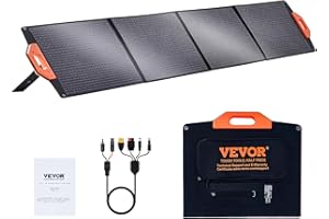 VEVOR Panneau Solaire Portable 200 W Chargeur Solaire Pliable Monocristallin ETFE Efficacité de Conversion 23% avec Sortie MC4, Étanche IP67 pour Station Alimentation, Randonnée, Camping, Hors-réseau