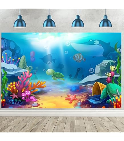 Sfondo Sottomarino 1,5x1m - Barriera Corallina Con Pesci Per Foto, Feste A Tema Marino E Decorazioni - Foto 6