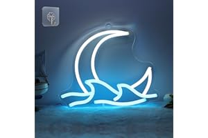 Anywin Moon Neon Signs for Wall Decor, Dimmable Moon Sign Led Signs Wave Neon Lights For Living Room, Bedroom Gaming Room Decor, Cool Birthday Gifts for Kids, Boys,Girls