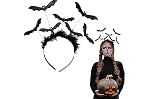 VMINOG Fascia di Halloween Fascia Pipistrello Nera Decorazione Costume Halloween Bambina,Accessorio Halloween Accessori per Capelli per Feste di Halloween per Decorazione e Cosplay per Carnevale