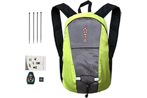 CHEYLIZI 15L Sac À Dos De Vélo, Sac À Dos Lumineux LED, Gilet De Cyclisme À LED, Réfléchissant Gilet De Cyclisme avec Indicateur De Direction, Sac À Dos Vélo Rechargeable par USB pour Cyclisme Courir