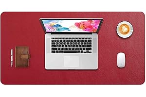 Desk Pad Large, DOBAOJIA Desk Mat, Laptop Mat, Writing Pad, Desk Blotter, Extended Mouse Mat, Large Mouse Pad for Office/Home, PU Leather Waterproof +Suede Non-Slip 27.5" X 13.8" (Wine Red)