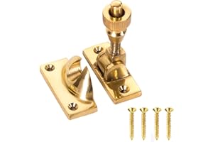 WHITE HINGE 6X Solid Brass Sash Brighton Window Fasteners - Window Frame Twist Locks/Catches