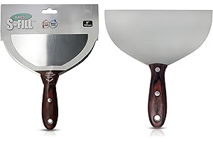 Axus Decor S-Fill (Grey Series) Stainless Steel Flexible Filling Knife, Filler Knife - Putty Knife for Professional & DIY Projects - Anti Rust Blade and Ergonomic Aleetwood Handle - 8" / 200mm