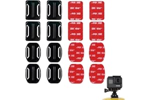 ZXNJA 8 Stück Kleber Halterung KlebepadsKlebehalterung,Flache Gebogene 3m Halterungen,Go Pro Helm Halter,3M Helm Befestigung Gebogene,Kompatibel Mit Go Pro Hero 3 3+4 5 6 7 8 9 10 11 12 Action Kameras