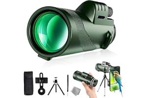 Divons Télescope monoculaire 12 x 50 avec Adaptateur pour Smartphone trépied et Sac Portable, monoculaire de Vision Plus Grande pour Adultes avec Prisme BAK4 et lentille FMC (Vert)