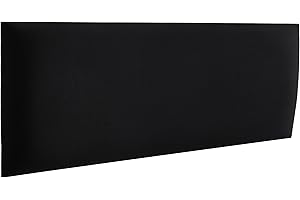 RAVIO Wandpaneele gepolstert | 3D Wandverkleidung mit Schaumstoff | Wandkissen als Kopfteil für Bett | Wanddekoration für Schlafzimmer, Kinderzimmer, Büro, Diele | (Schwarz, 60 x 15 cm)