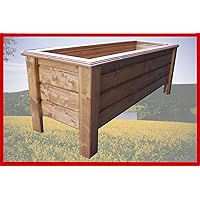 SchwibboLa Pflanzkasten Hochwertiger Classic lasiert Teak Außenmaße 50 x 40 x 50 cm Blumenkasten Hochbeet Pflanztrog Nr…