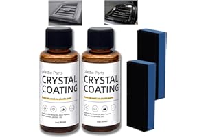 JINJIAR 2PCS Plastic Refurbishment Crystal Plating Agent, Car Plastic Restorer Black, Automotive Car Interior Cleaner