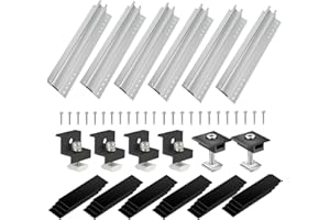 Vothen Set di 6 supporti per modulo solare da 300 mm, per montaggio fotovoltaico, con morsetto regolabile da 35 mm, pannello solare in alluminio, per 2 moduli solari PV