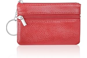 Aucuu Portafoglio in Pelle Donna, Mini Portamonete Con Portachiavi