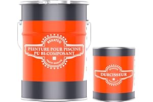 BEKATEQ LS-405 Peinture piscine 2K PUR 2,5kg Blanc I Peinture brillante pour piscines en fibre de verre, PRV, polyester, béton, fer & acier I Peinture polyuréthane pour l'intérieur & l'extérieur