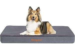 Geegoos Extra Large Dog Bed, Memory Foam Dog Bed with Washable Removable Cover,Orthopedic Dog Bed for Extra Large Dogs,XL Dog Mattress Suitable for Dog Crates(104x73x7cm,Grey)