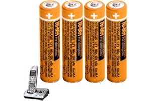 PINGJU AAA Akku NiMH 550mah 1,2V für Panasonic 4 Stück Wiederaufladbare AAA NiMH Batterien für schnurlose Telefone HHR-55AAABU