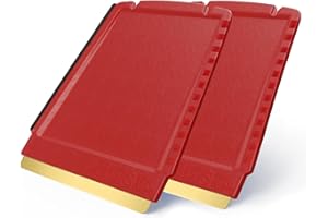 L & P CAR DESIGN 2 Ice Scraper for Car Windscreen 4 in 1 - Brass Ice Scraper - fast, effortless & easy - Premium HIPS - Murska Brass Blade Windscreen Scraper for Car Window Scrapper & Squeege (2x Red Black)