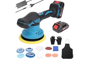 VISLONE Polisseuse de voiture sans fil 21 V - Polisseuse électrique multifonction pour le nettoyage à la maison, le cirage, le ponçage du bois, l'élimination de la rouille à 8 vitesses pour le travail du bois