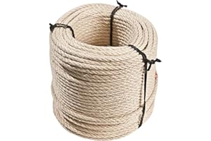 GENERISCH Seil-Shop Sisal Rope 6/8/10 mm - Various Lengths 100% Natural Product - No Additives - Top Quality Sisal Cord for Scratching Post (10 mm - 50 m)