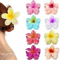 Hawaiianische Plumeria-Blumen Aus Schaumstoff Als Haarspangen – Set Mit 4 Stück In Weiß & Rosa, Je 7cm