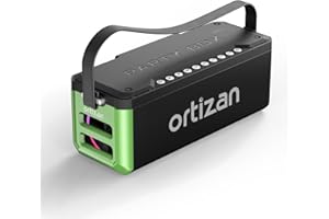 Ortizan Altavoz Bluetooth con Subwoofer, 100W Altavoz Inalámbrico Bluetooth Portátil, IPX7 Impermeable/Luces LED/Pro EQ/DSP/TF/AUX, 24H de Tiempo de Reproducción para el Hogar, Exteriores，Fiestas