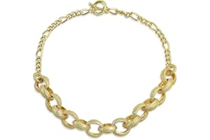 Bling Jewelry Fashion Statement Chunky Texture Large Oval Interlocking Link Chain Bracelet Choker Necklace For Women Toggle Clasp Closure Matte Silver or Gold Plated