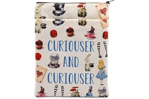 PLITI Alice Book Sleeve Alice Fans Gift Alice Merchandise Gift Curiouser and Curiouser Fairy Tales Inspired Book Cover (2Curiouser BSU)