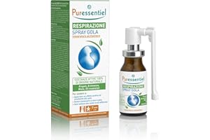 Puressentiel Respirazione, Spray Gola, Formula 100% di Origine Naturale, per il Benessere della Gola e la Funzionalità delle Prime vie Respiratorie, Vegan e Cruelty Free, 15 ml