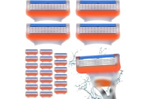 SHANHAIKX Fusion 5 Rasierklingen,24 Stück Fusion 5 klingen Ersatzklingen,für Fusion 5 Rasierer,Rasierklingen,Nassrasierer Herren mit 5-Fach Klinge,Fusion 5 klingen vorteilspacks