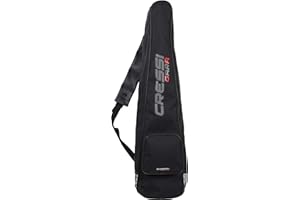 Cressi Unisex Adult Gara Bag Premium With Pocket Bag for Long Fins - With Pocket - Black, 95x25x22 cm