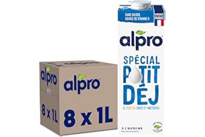 Alpro - Boisson Végétale - Spécial Petit Déjeuner Avoine - 1L - Lot de 8x1L