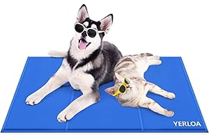 Yerloa Alfombra Refrescante para Perros Gatos Mascota,Alfombra de enfriamiento para Mascotas,para perreras,Manta Refrigerante Cajas y Camas, Alfombra Perro RefrescanteI para Perros,Gatos(90 * 50cm)