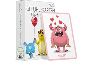 Filapen Gefühlskarten für Kinder [30 Karten + 10 Karten Gefühlsratespiel] – Kartenspiel für gefühlsstarke Kinder - Emotionskarten für Selbstregulation – Montessori Pädagogisches Spiel